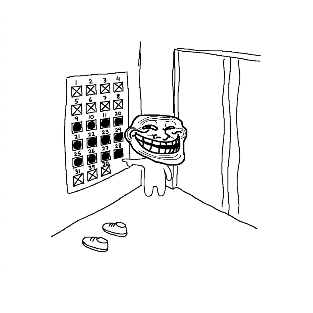 smol troll crossing days off the calendar